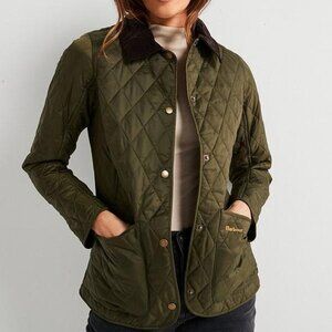 Barbour Women's Olive Green Annandale Quilted Jacket Size 6